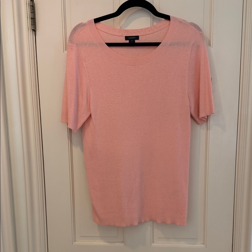 Halogen Light Pink Short-Sleeve Knit Tee